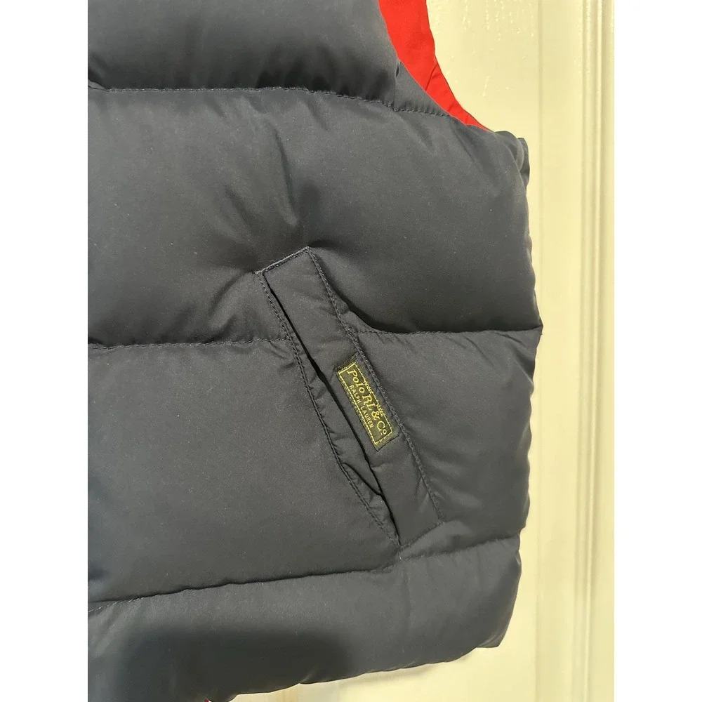 Polo Ralph Lauren Down Puffer Vest Boy's Size 5 Navy‎ Blue & Red Reversible